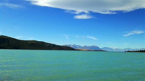 Lake Tekapo In New Zeeland Turquoise Water Stock Image Image Of