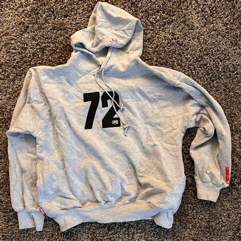 Ecko Unltd Mens Grey And Black Hoodie Depop