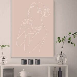 Nude Line Drawing Minimal Wall Art Minimal Female Figure Etsy