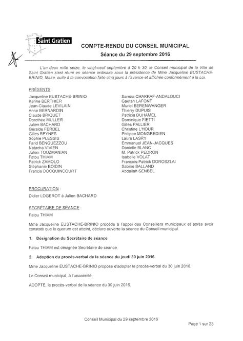 Calam O Compte Rendu Conseil Municipal Septembre