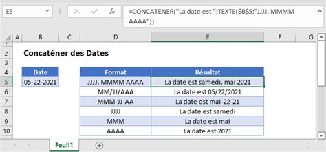 Concaténer des dates dans Excel et Google Sheets Automate Excel