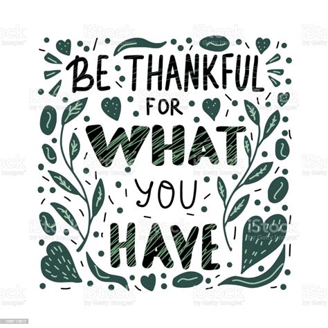 Be Thankful For What You Have Lettering Stock Illustration Download