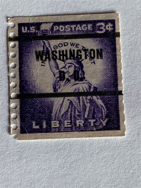 Rare Us Postage Stamp Cent Liberty Used Purple Lady Statue Of Liberty