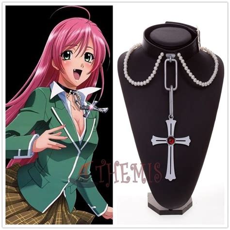 Popular Cross Pendant Necklace Rosario And Vampire Moka Akashiya Unique