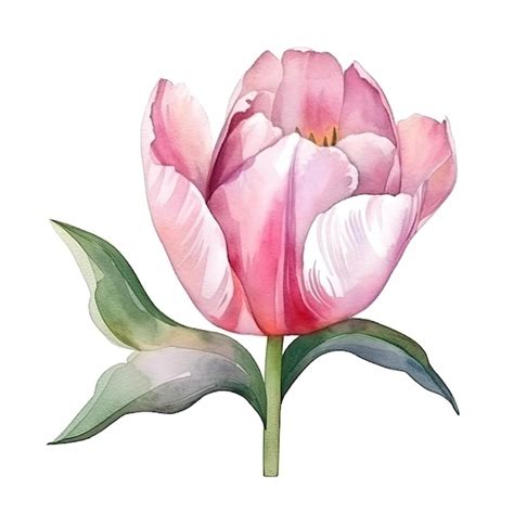 Premium Photo Watercolor Tulip Isolated On White Background