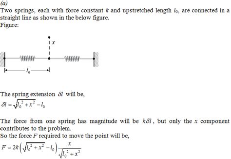 Two Springs Each With Force Constant K And Unstretched Length L0 Ar