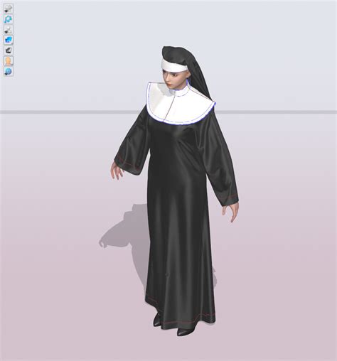 Vincent Page Nun Suit Marvelous Designer Project 3d Model Girl Female