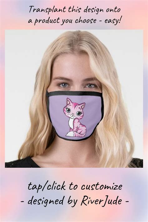 Pretty Pink Kitty Cute Girly Face Mask | Zazzle.com in 2021 | Face mask ...