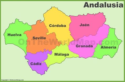 Andalusia provinces map | Andalusia, Almeria, Jaen