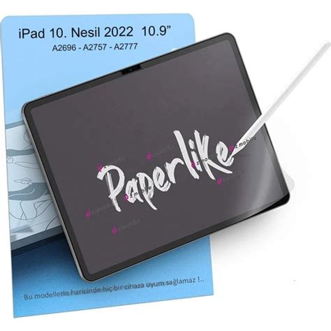 Z Mobile Apple iPad 10 Nesil 2022 10 9 Uyumlu Paperlike Fiyatı