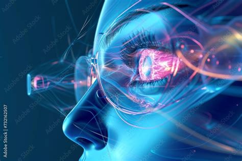 Human Cyborg Ai Eye View Eye Ophthalmic Nerve Optic Nerve Lens Optic