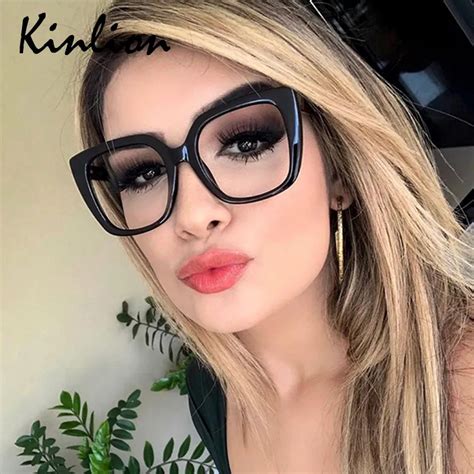 Kinlion Retro Square Eyeglasses For Women And Men Transparent Spring ...