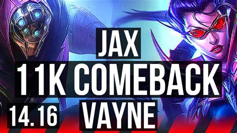 JAX Vs VAYNE TOP 11k Comeback Dominating EUW Master 14 16