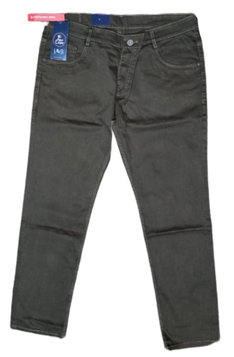 Straight Fit Plain Allen Cooper Dark Grey Men Denim Jean At Rs