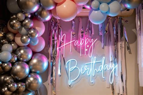 Colorful Neon Happy Birthday Trendy Style Happy Birthday Background