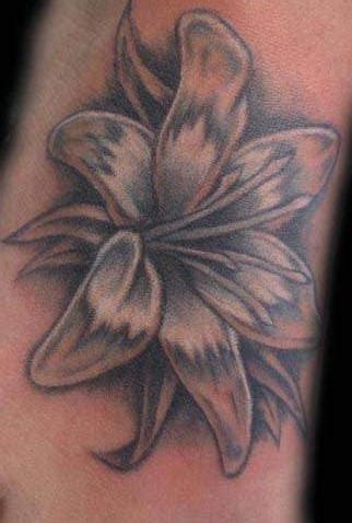 Black and white lily tattoo - Tattooimages.biz