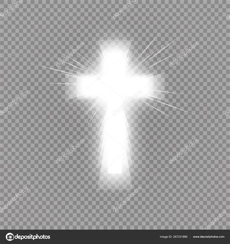 Shining White Cross And Sunlight Special Lens Flare Light Effect On