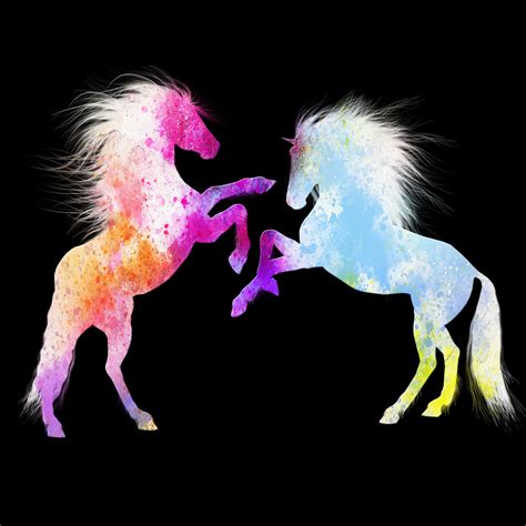 horses watercolor painting  stock photo public domain pictures