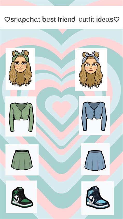 Bitmoji Matching Outfits Snapchat Best Friends Cute Snapchat Bitmoji Ideas Bff Outfits