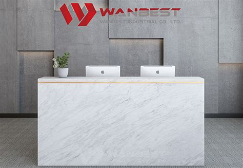 Modern design high quality nature marble reception desk furniture