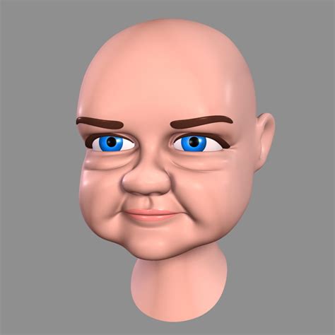 Anciana De Dibujos Animados Cabeza Modelo D Ma Max Fbx C D