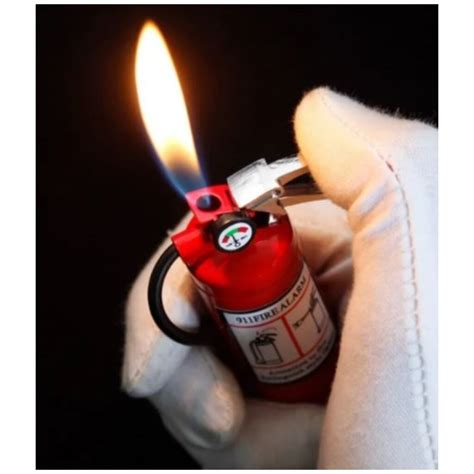 Invencible Cl Mechero Luz Led Mini Extintor Extinguidor Gas Butano Ab93