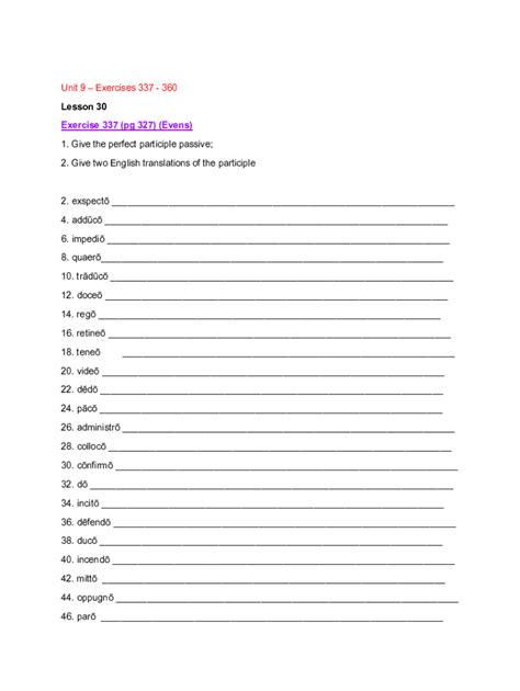 Fillable Online Lesson Participles Present Past And Future