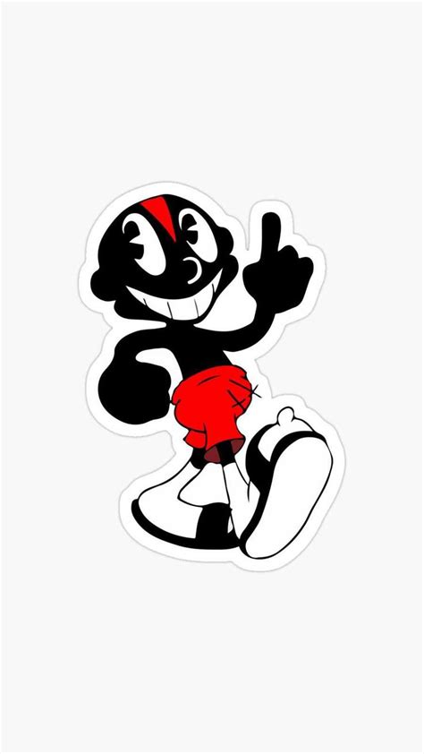 The Black And White Cartoon Character Is Giving Thumbs Up