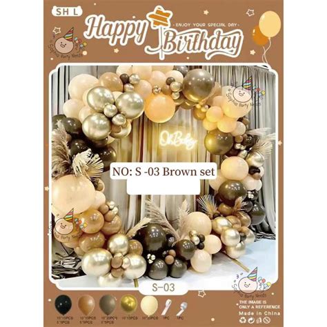 Brown Beige Nude Tone Gold Balloon Garland Set For Mature Birthday Party Decoration For Grown
