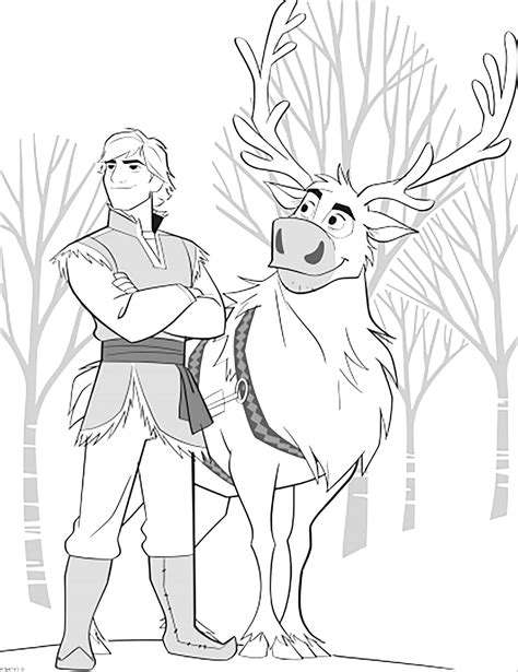 sven coloring pages for kids frozen ready for download