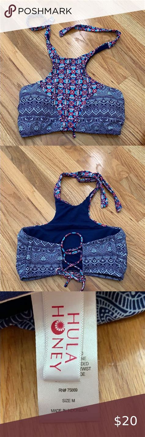 Hula Honey High Neck Bikini Top Worn Once Adorable High Neck Top