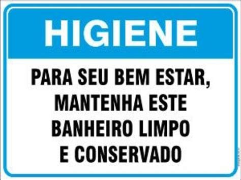 Placa Mantenha O Banheiro Limpo Higiene Mercado Livre