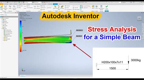 Autodesk Inventor Stress Analysis For A Simple Beam Structure Engineer Youtube