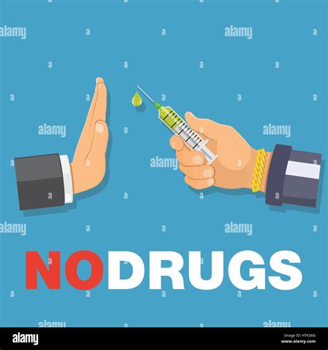 Stop Drugs Concept Drug Dealer Hand Offers The Drug In The Syringe