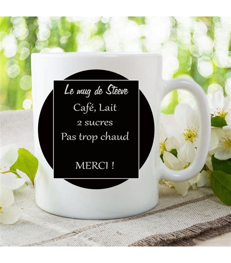 Mug à Café Façon Bistrot à Personnaliser Avec Texte Cadeau