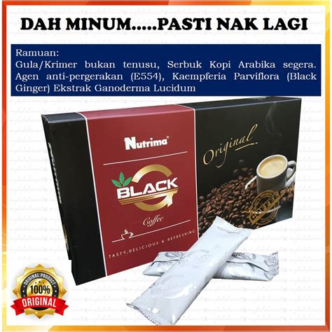 ORIGINAL KOPI BLACK G COFFEE KUNYIT HITAM MARDI 15 Sachets 100