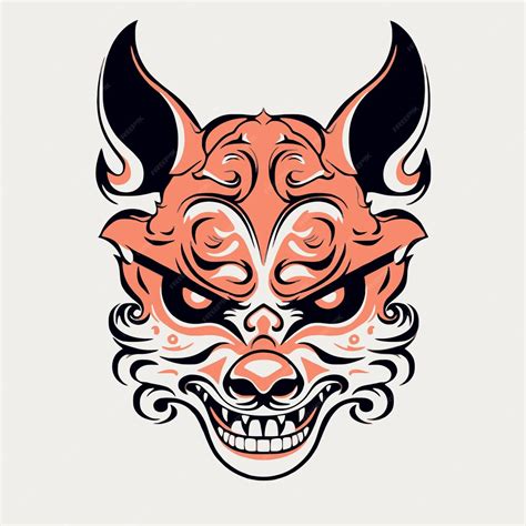 Premium Vector Fox Demon Mask