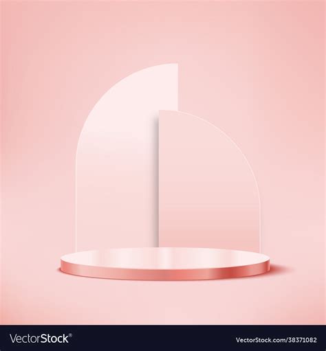 3d Geometric Pink Podium For Product Placement Vector Image