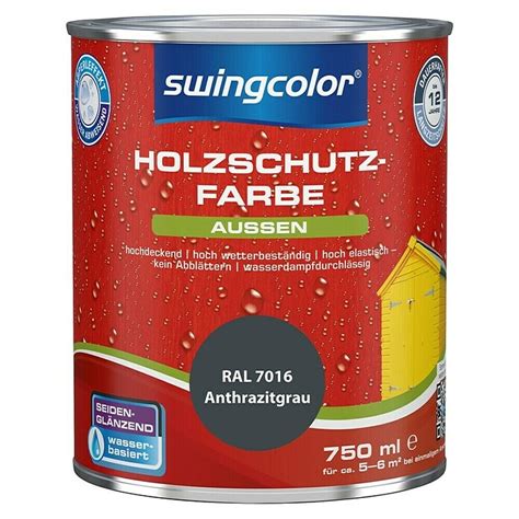 Swingcolor Holzschutzfarbe Anthrazitgrau L Seidengl Nzend