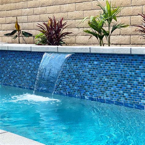 Marble Blue 6 X 6 Porcelain Waterline Pool Tile Aquatiles