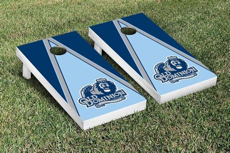 NCAA Triangle Wooden Cornhole Game Set NCAA Team Old Dominion Monarchs