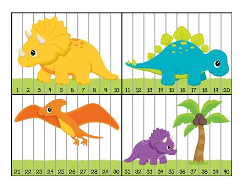 Dinosaur number puzzles – Artofit