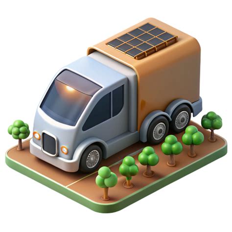 Solar-Powered Delivery Truck Eco-Friendly Transportation 56557208 PNG
