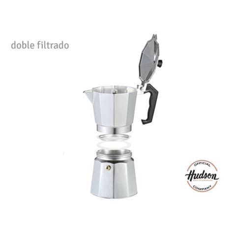 Cafetera Aluminio Pulido Hudson Tipo Italiana Tazas Hudson Cocina