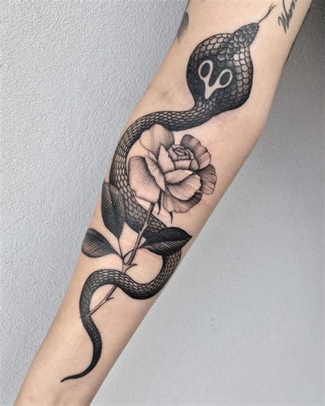 25+ Black and Grey Snake Tattoo Designs | PetPress | Sleeve tattoo ...