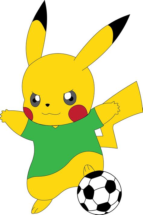 Pikachu Playing Soccer Digital Image Etsy