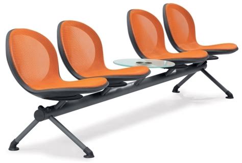 Office Waiting Room Chairs Orange Anti Microbial Vinyl Upholstery ...