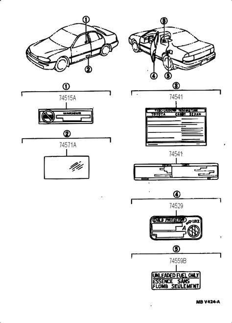 Fuel Information Label Autoparts Toyota