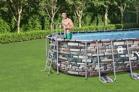 Coleman Power Steel 26 X 12 X 52” Oval Metal Frame Above Ground Pool