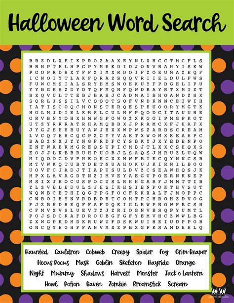 Free Printable Halloween Word Searches Printabulls